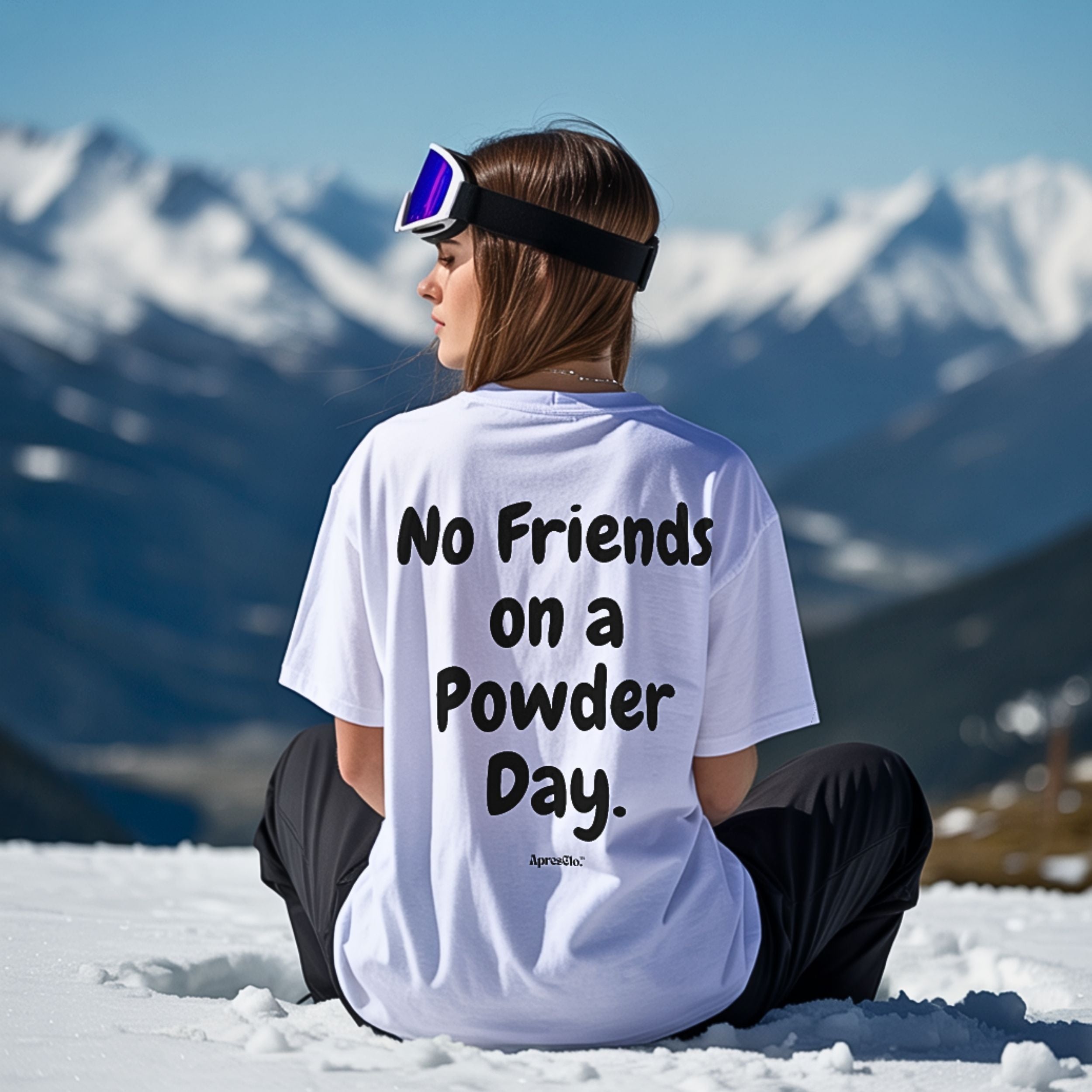 no friends on a powder day - Oversized Shirt